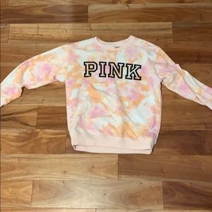 pink tie-dye crewneck